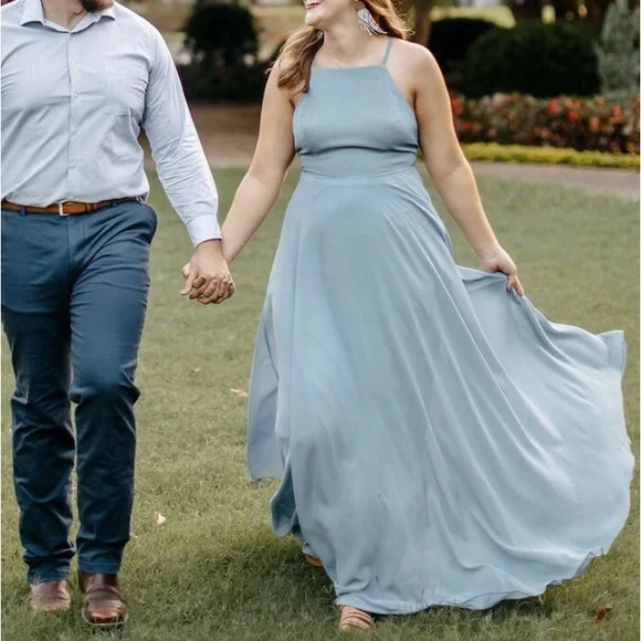 princess polly baby blue dress 30+ Dusty Blue Bridesmaid Dresses for 2024 main image 1